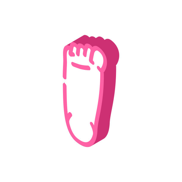 足迹赤脚人类等距图标矢量插图图片下载