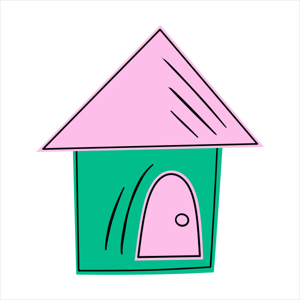 可爱的彩色涂鸦乡村房子图片下载