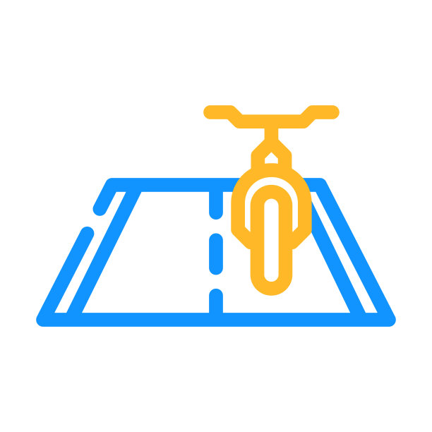 道路骑自行车颜色图标矢量插图图片下载