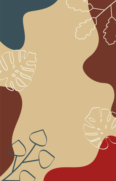 波西米亚风格的绘画。抽象水彩平衡几何形状，植物，自然，太阳，月亮。设计封面，社交网络，装饰。时尚的颜色图片下载