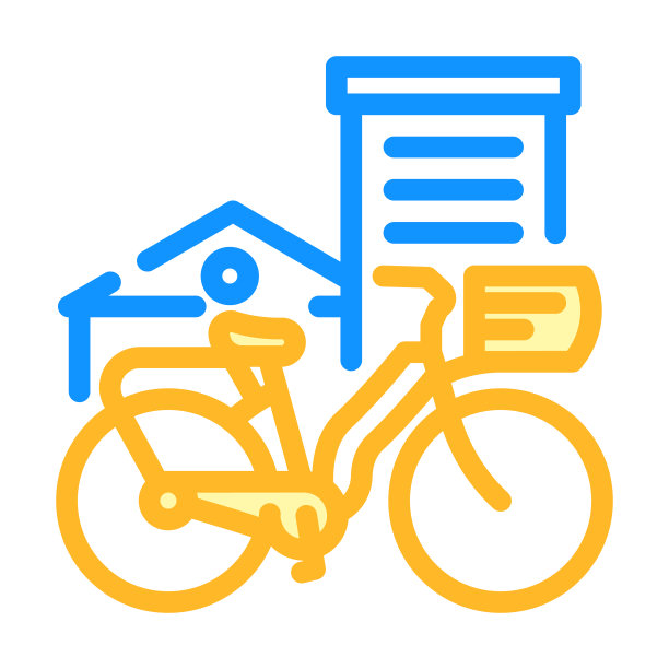 城市骑色图标矢量插图图片下载