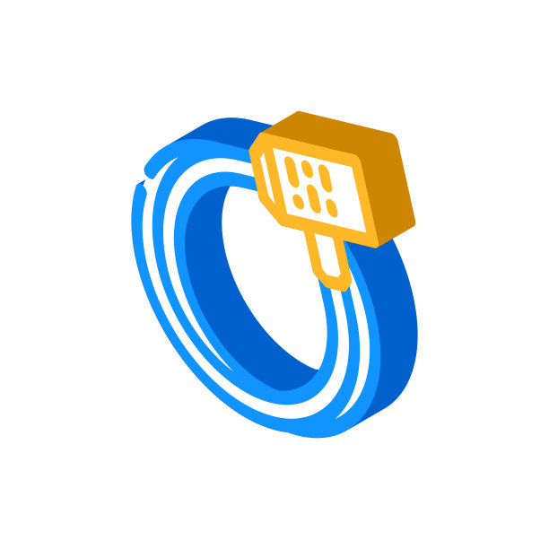 锁设备自行车等距图标矢量插图图片下载