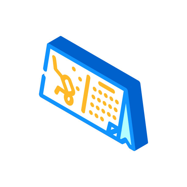 训练日历等距图标矢量插图图片下载