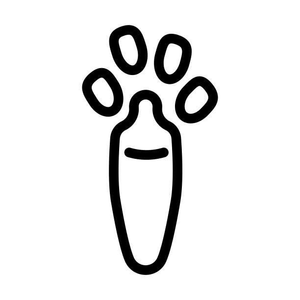 兔子蹄打印线条图标矢量插图图片下载