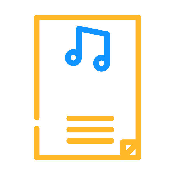 古典音乐彩色图标矢量插图图片下载