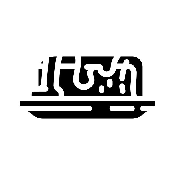 甜点巧克力字形图标矢量插图图片下载