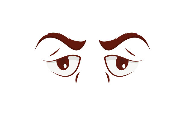 平静的眼睛在平淡的风格。矢量插图。孤立在白色背景。图片下载