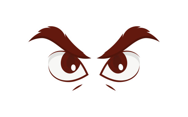 邪恶的眼睛在扁平的风格。孤立。矢量插图。图片下载