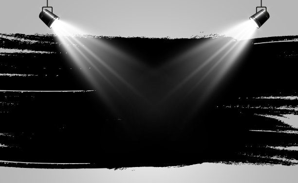 没有聚光灯的舞台。透明背景上的照明设备。图片下载