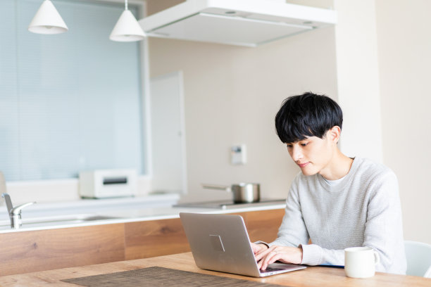 一个人在家远程工作图片下载