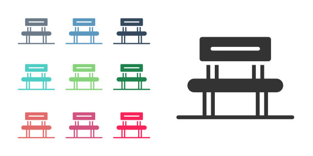 黑色等候大厅图标孤立在白色图片下载