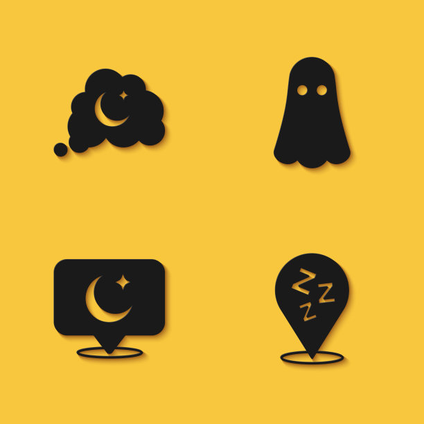 设梦沉睡的月亮和星星和鬼的图标图片下载