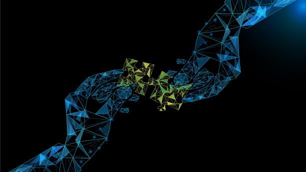 抽象的未来派的人手在玩拼图图片下载