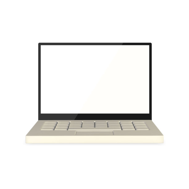 3d现实笔记本电脑与黑屏上的光背景。矢量图图片下载