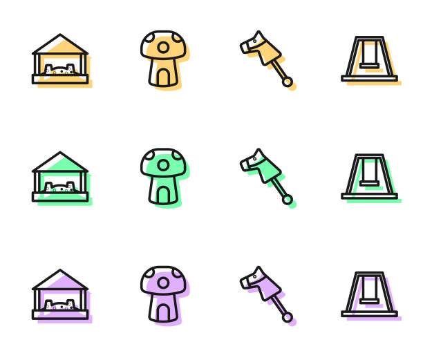 设置线玩具马沙盒与沙蘑菇图片下载