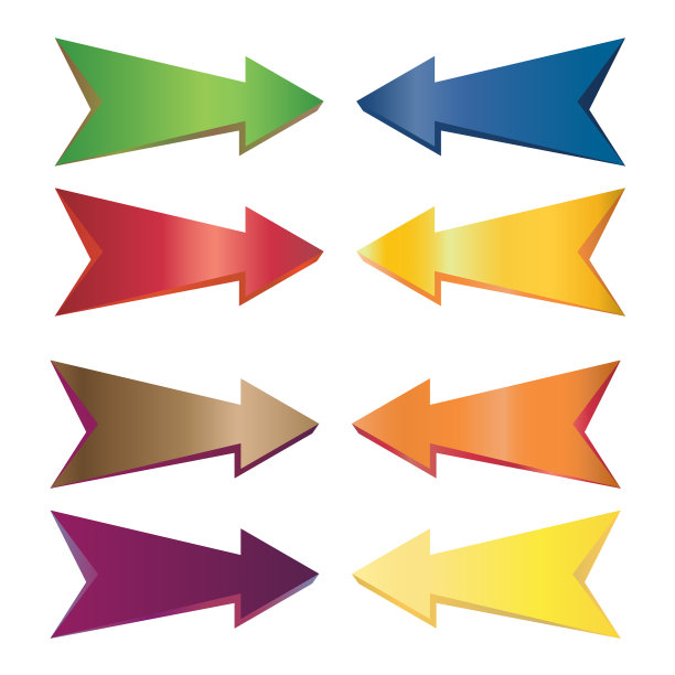 白色背景上闪亮的箭头图片下载