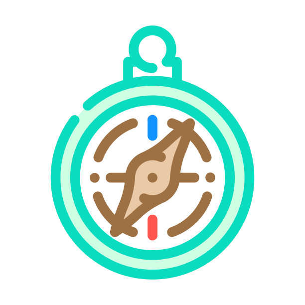 指南针复古颜色图标矢量插图图片下载