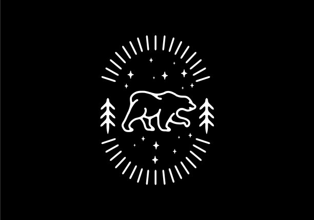 野生熊的线条艺术图片下载