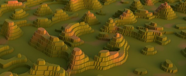 绿色平原上的山是用纸剪出来的图片下载