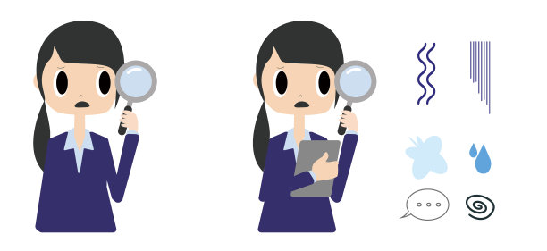 用放大镜发现焦虑因素的公司员工图片下载