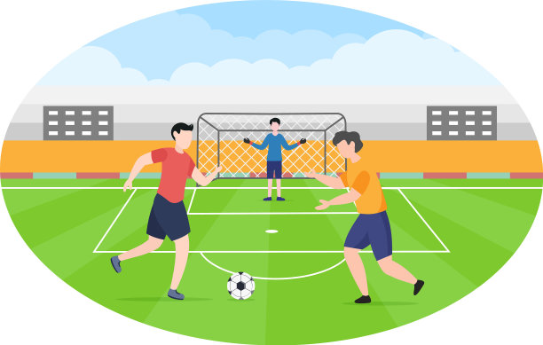 和男孩一起踢足球，穿足球服图片下载