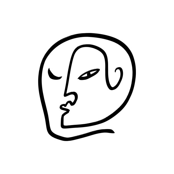 一线面极简艺术现代绘画头图片下载