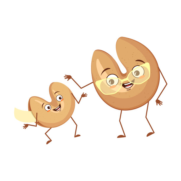 可爱的中国幸运饼干人物有趣图片下载