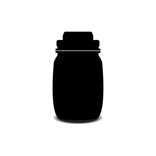 带盖的罐子图标是白色上的黑色图片下载