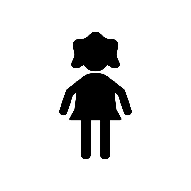 一个简单的黑衣女人的剪影图片下载