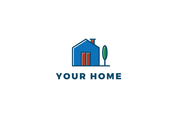 简单而现代的房子标志图片下载