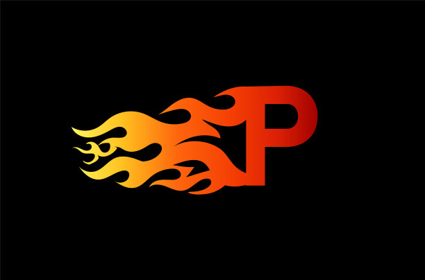 火焰字母P标志设计模板图片下载