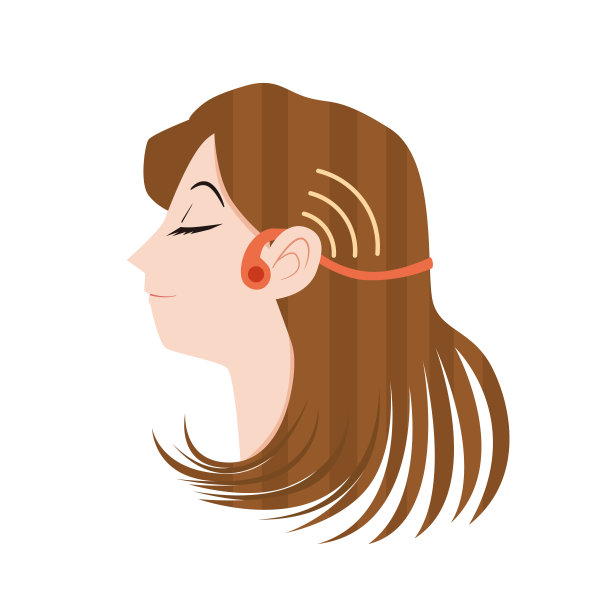 女性使用骨传导耳机图片下载