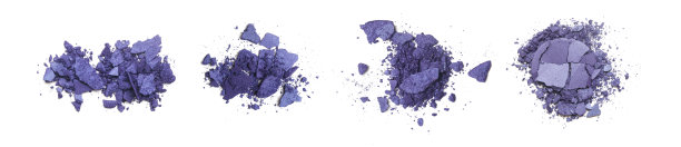 破碎的蓝紫色化妆品样品孤立在白色背景图片下载