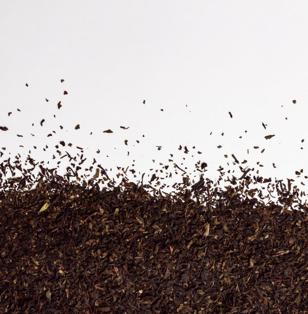 干叶大吉岭红茶在白色的背景图片下载