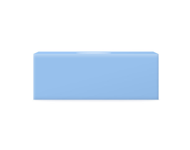 矩形纸餐巾盒从侧视图，现实的3d矢量插图孤立在白色背景。图片下载