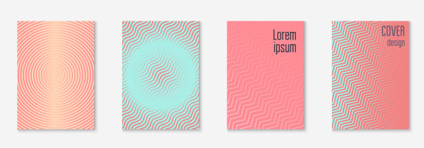 现代目录与极简几何线和时尚的形状。图片下载