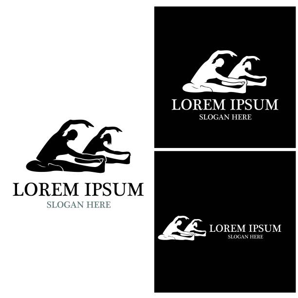 瑜伽人标志矢量插图图片下载