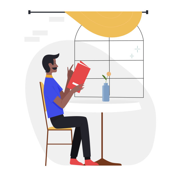 一位客人在咖啡馆看菜单图片下载