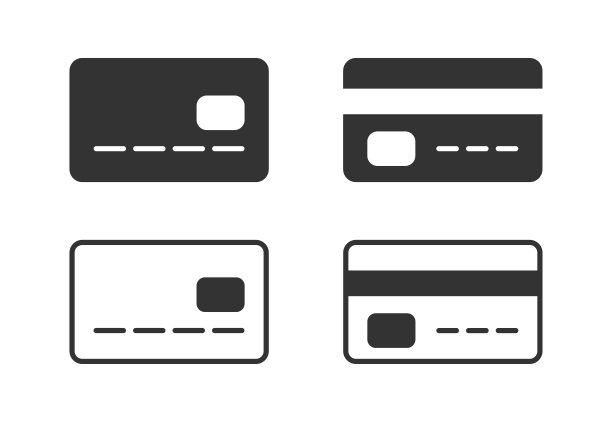 信用卡图标设置。平面向量插图。图片下载