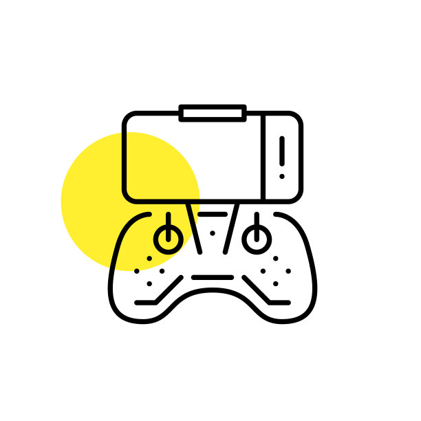 使用手柄控制无人机地面。像素完美的线条艺术图标图片下载