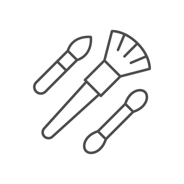 化妆笔刷线条轮廓图标图片下载