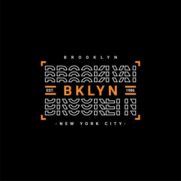 布鲁克林文字设计，适合丝网印刷t恤、衣服、夹克等图片下载