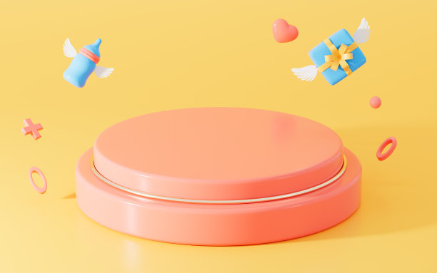 黄色背景的空舞台，3d渲染。图片下载