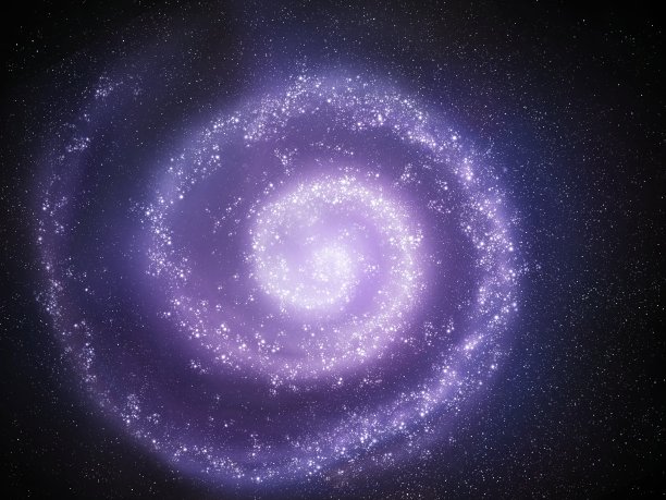 太空中的紫色星系和星团。科幻背景。图片下载