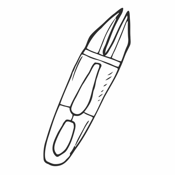 手工绘制的裁缝线剪刀，白色bg上孤立的下水道图片下载