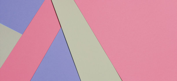 摘要彩纸纹理背景。最小的几何形状和线条在浅蓝色，柔和的粉红色，绿色图片下载