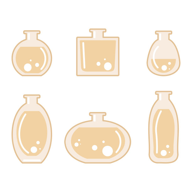 玻璃瓶向量元素集合。图片下载