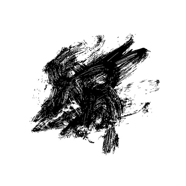 黑色墨水向量笔触图片下载