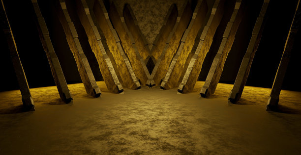 科幻Grungy展厅工作室照明暗旗帜背景未来概念图片下载