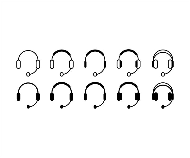 耳机与麦克风图标设置。图片下载